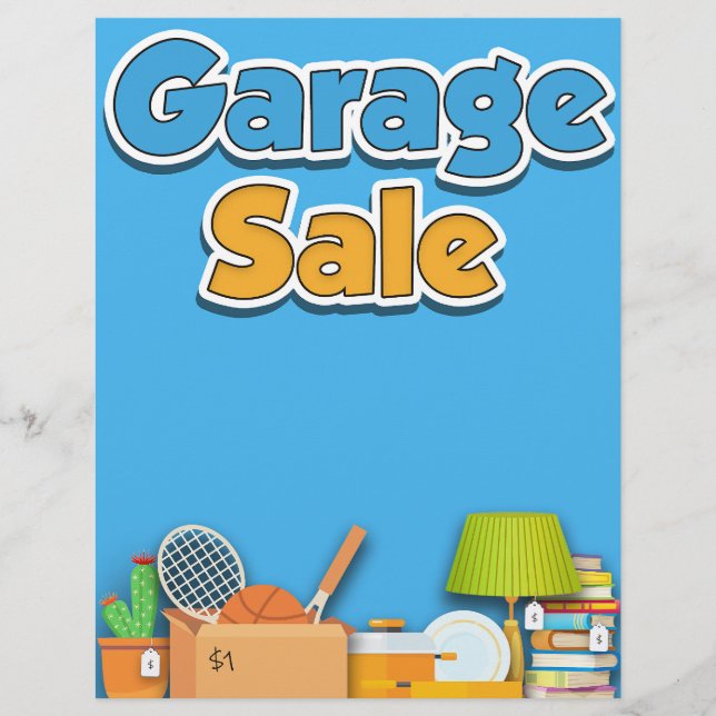 Folheto de Venda de Garagem - Modelo 8 1/2" x 11" (Frente)