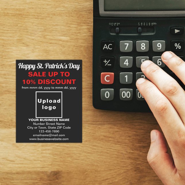 Folheto de vendas do dia de Patrick (Black St. Patrick's Day business sale flyer)