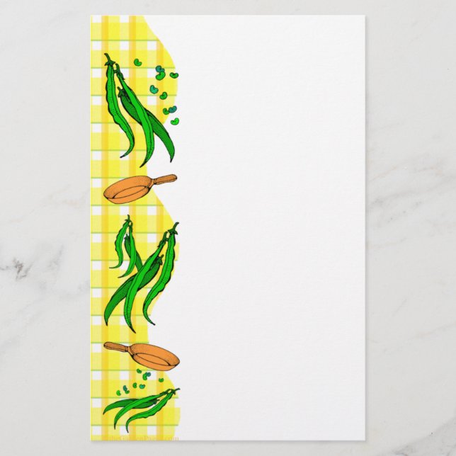 Folheto de Xadrez Amarelo Retro-Bean Verde (Frente)