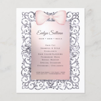 Folheto do arco rosa com quadro de brilho prateado