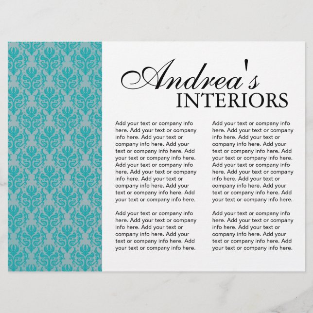 Folheto do Designer Interior de Três Dobras (Frente)