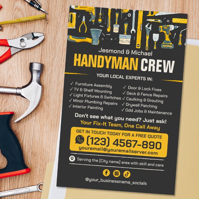 Folheto do Handyman - Reparo e Manutenção Doméstic (Criador carregado)