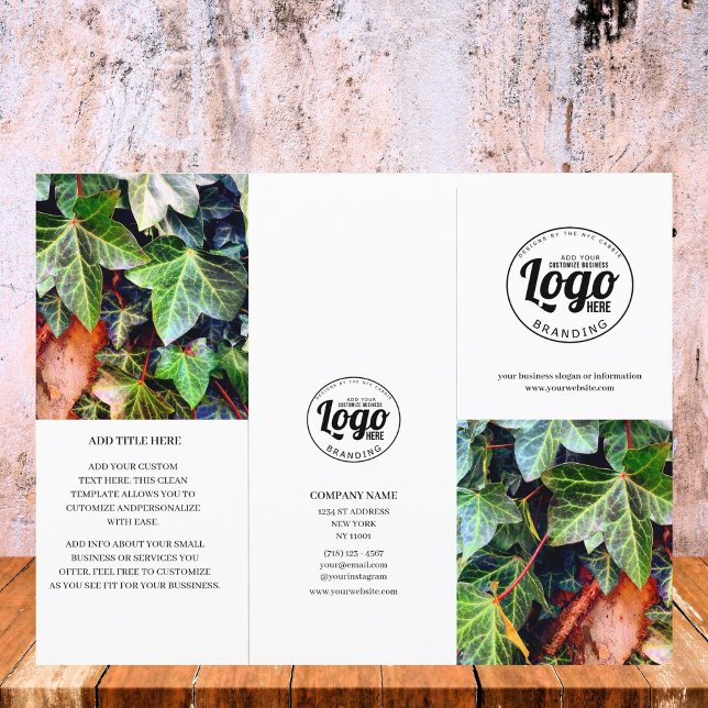 Folheto do logotipo comercial e fotos triplicadas (business brochure)