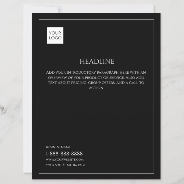 Folheto do logotipo do Marketing comercial mínimo  (Frente)