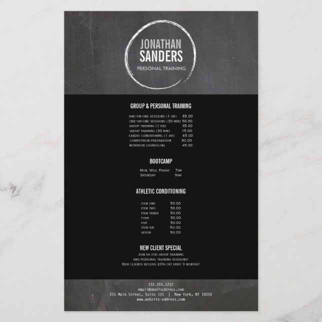 Folheto do LOGOTIPO DO TREINADOR PESSOAL (Frente)