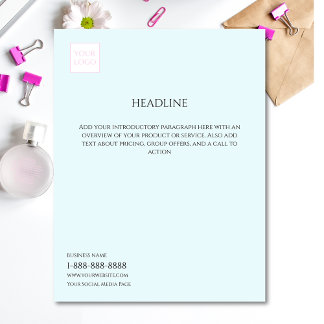 Folheto do Marketing comercial azul pálido mínimo