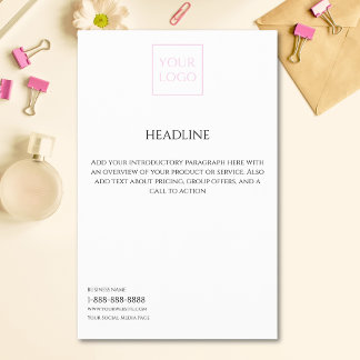 Folheto do Marketing comercial branco mínimo do lo