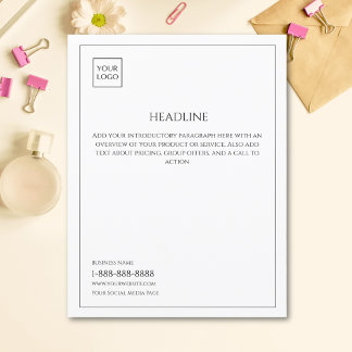 Folheto do Marketing comercial branco mínimo do lo