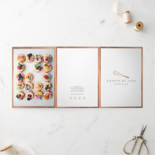 Folheto do menu Catering da padaria de Rosa Dourad