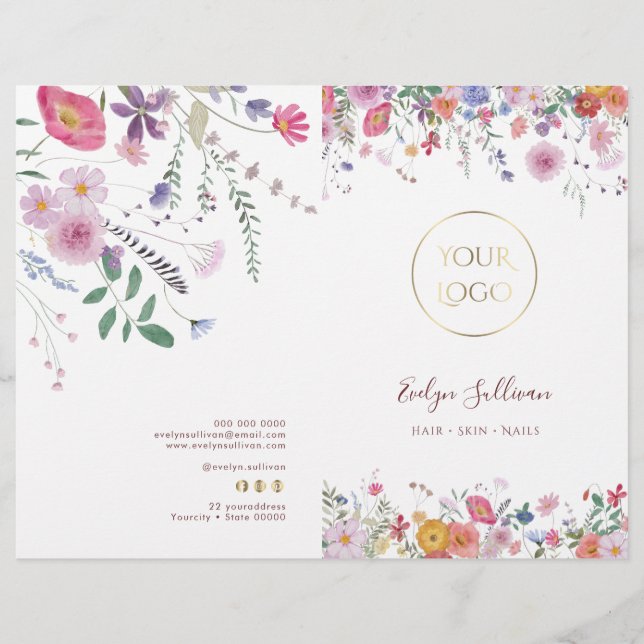 Folheto do menu do serviço de flores silvestres fr (Frente)