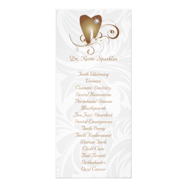 Folheto do menu Serviço dentário Dourado Dente de  (Frente)