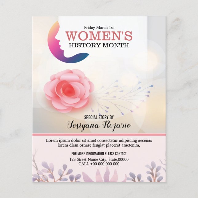 Folheto do Mês da História das Mulheres (Frente)