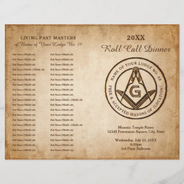 Folheto do Modelo Masonic Program Freemason
