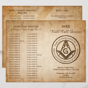 Folheto do Modelo Masonic Program Freemason
