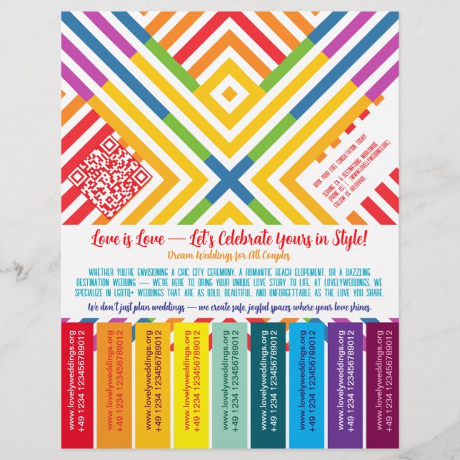 Folheto do organizador de casamento LGBTQ+ (Frente)