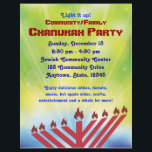 Folheto do Partido Chanukah<br><div class="desc">O Bright Chanukah Flyer pode ser personalizado e personalizado sem pagar uma taxa de designer. Pague pela impressão!</div>