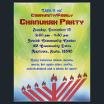Folheto do Partido Chanukah<br><div class="desc">O Bright Chanukah Flyer pode ser personalizado e personalizado sem pagar uma taxa de designer. Pague pela impressão!</div>