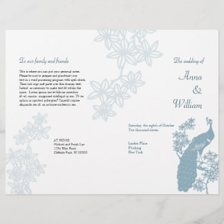 Folheto do Programa de Casamento de Peacock