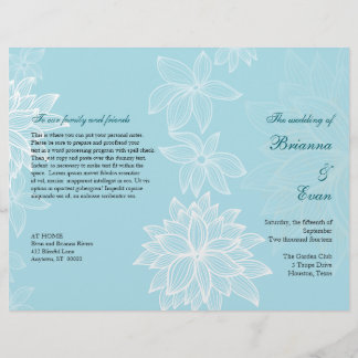 Folheto do Programa de Casamento de Sapphire Bloom