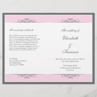 Folheto do Programa de Casamento Decorativo Modern