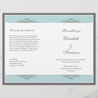 Folheto do Programa de Casamento Decorativo Modern