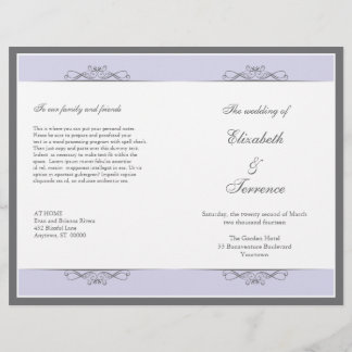 Folheto do Programa de Casamento Decorativo Modern