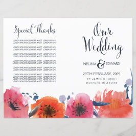 Folheto do Programa de Casamento Floral de marinho