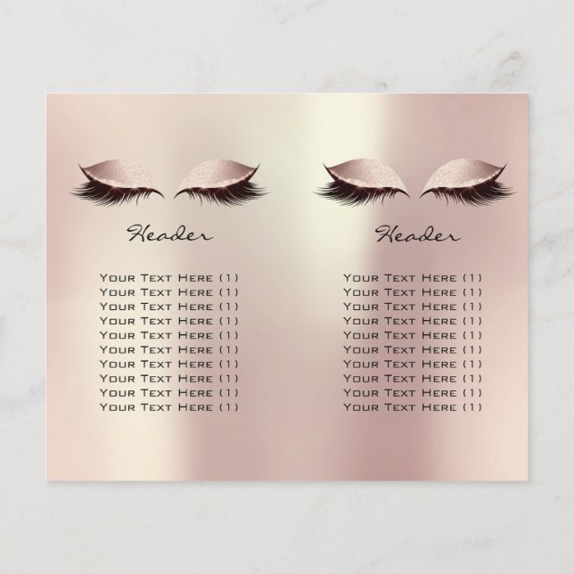 Folheto Dourado Cor-de-rosa Maqueamento dos olhos  (Verso)