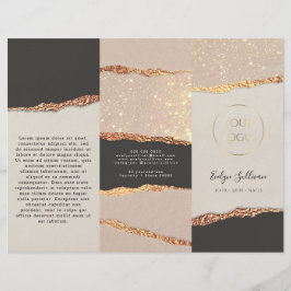Folheto Dourado do shimmer preto