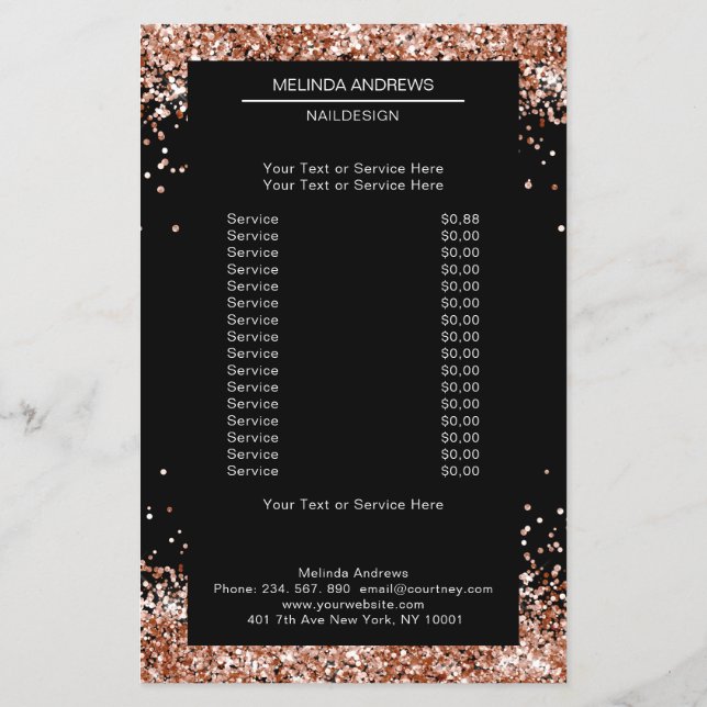 Folheto Dourado Elegante de Cobre de ambos os lado (Verso)