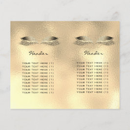 Folheto Dourado Glitter de Vidro Maquiagem Ocular 