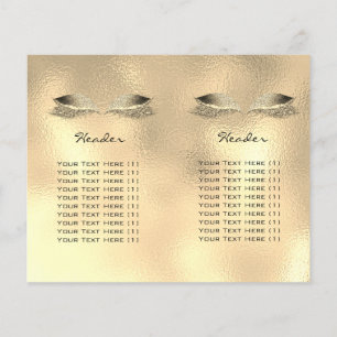 Folheto Dourado Glitter de Vidro Maquiagem Ocular 