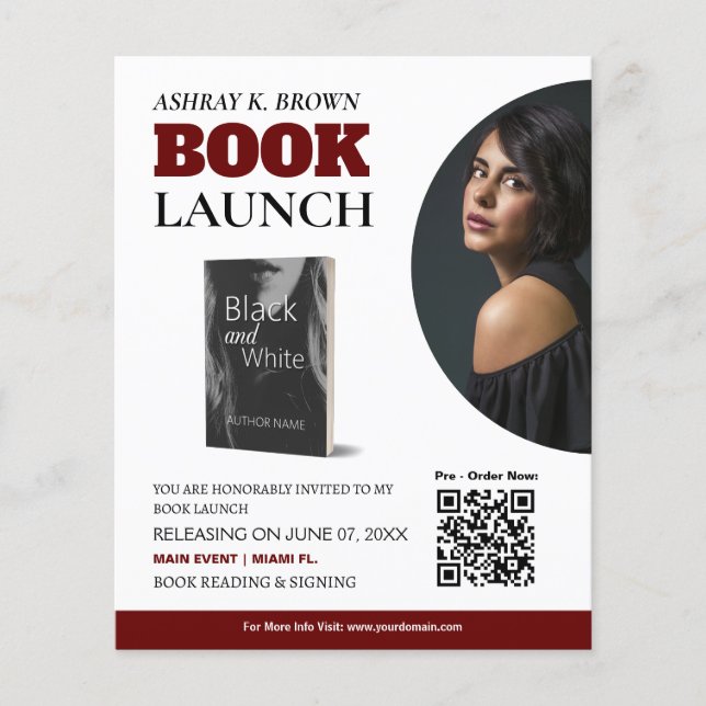 Folheto Editável de Lançamento de Livro (Frente)