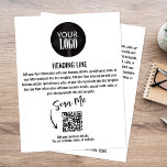 Folheto Minimalista Simples do Logotipo Comercial<br><div class="desc">Este design apresenta um folheto comercial,  você pode adicionar seu logotipo,  assim como seu código de QR de URL,  com um estilo simples minimalista,  moderno,  preto e branco com um elegante,  crie seu próprio modelo,  perfeito para qualquer pequena empresa.</div>
