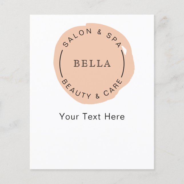 Folheto Mínimo Moderno do Salão Spa Coupons (Frente)