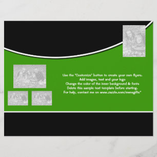 Folheto modelo preto verde corporativo