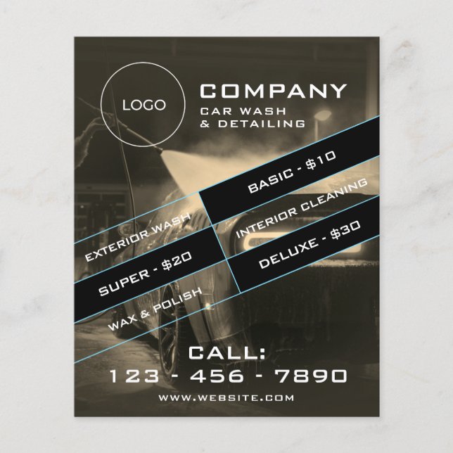 Folheto moderno para limpeza automóvel (Frente)