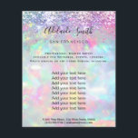 folheto opal pastel hológrafo FAUX Folheto<br><div class="desc">folheto de maquiagem profissional do salão de beleza</div>