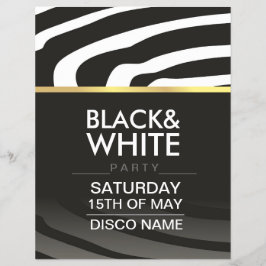 folheto para o tema da festa de discoteca com pret