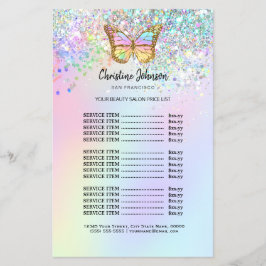 folheto pastel de beleza salão de borboleta