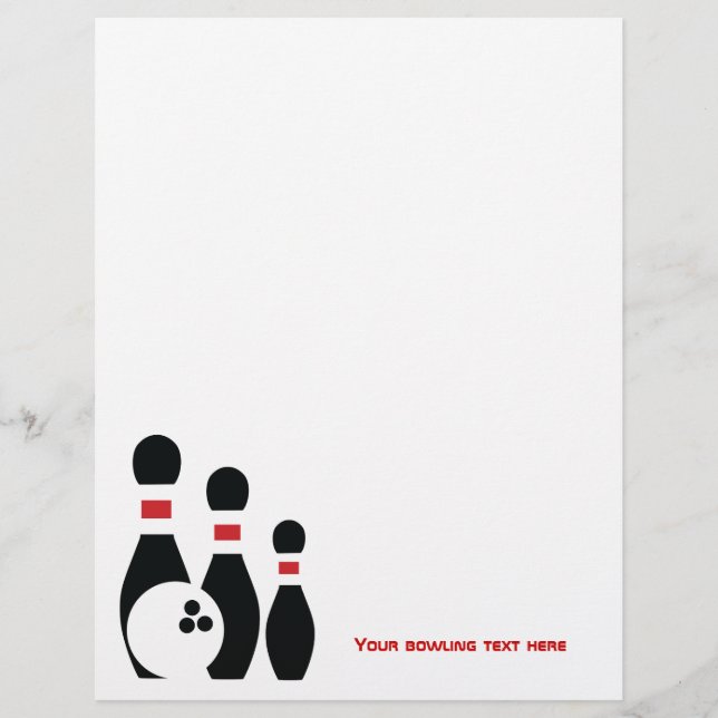 Folheto personalizado de bola de boliche e pinos (Frente)