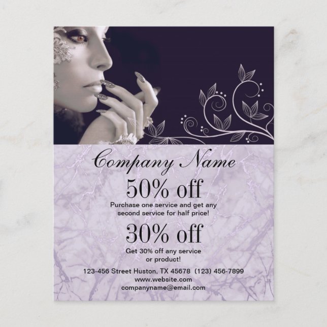 folheto personalizado do artista de unhas (Frente)