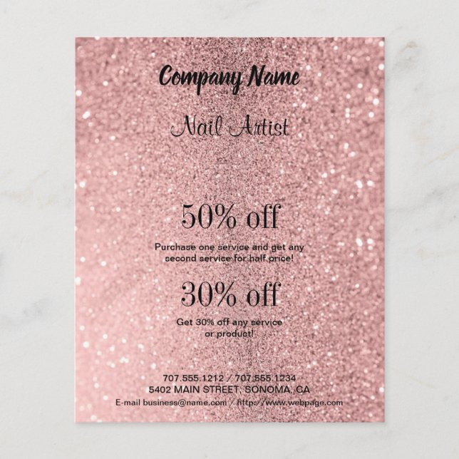 folheto personalizado do artista de unhas (Frente)