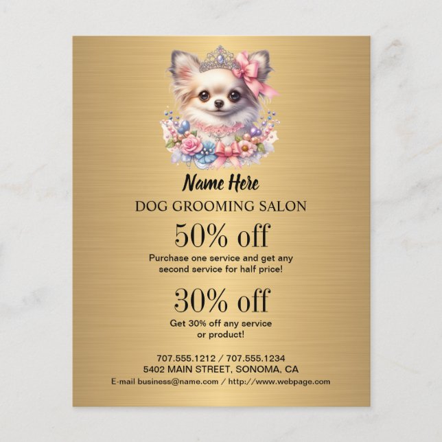 Folheto personalizado para a manutenção de cães (Frente)