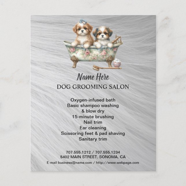 Folheto personalizado para a manutenção de cães (Frente)