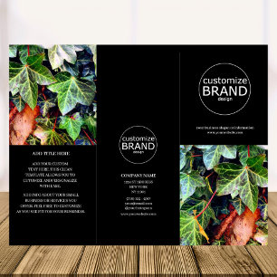 Folheto Preto do Logotipo Empresarial Moderno Trip