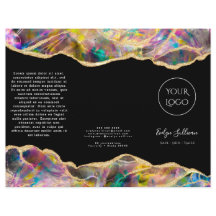 Folheto preto do Opal design