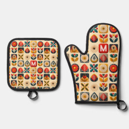 Folheto Retro Floral - Monograma Personalizado