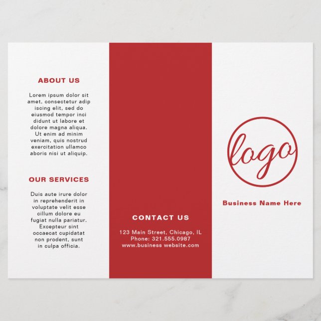 Folheto vermelho simples do logotipo profissional (Frente)