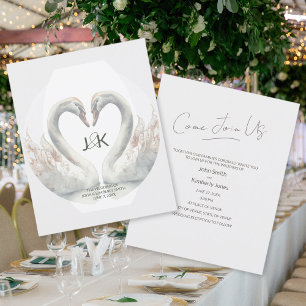 Folhetos de Casamento Swan Personalizados